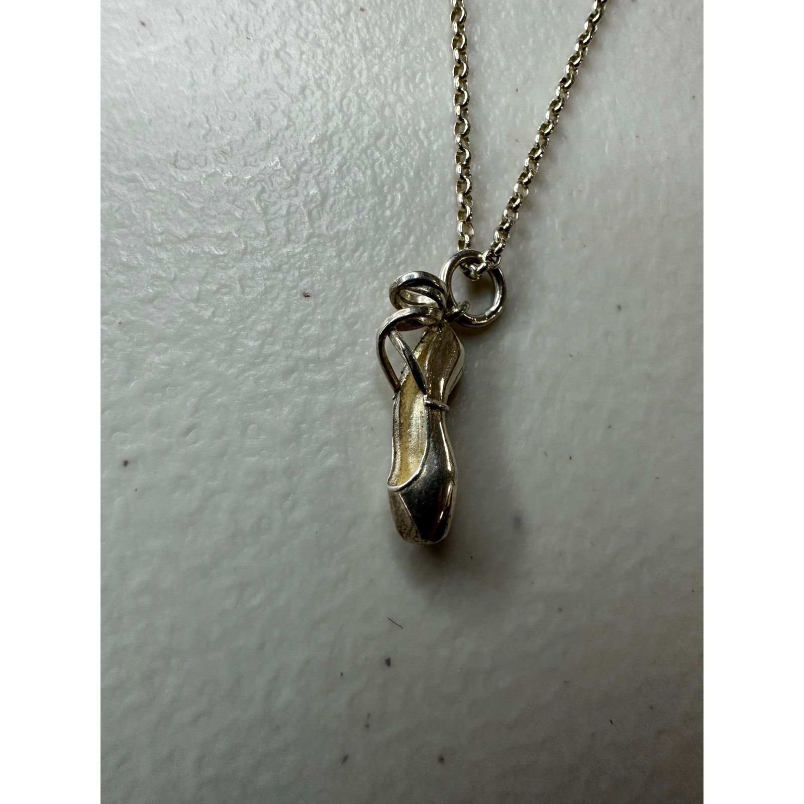 & Other Stories 925 Sterling Silver Ballet Pointe Shoe Slipper Pendant Size ONE SIZE - 2 Thumbnail