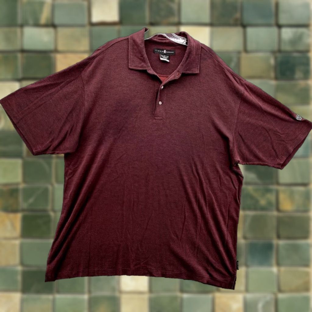 Nike VINTAGE Nike Tiger Woods Polo Shirt XL Maroon Golf Performance Athleisure Sports Shirt Men Short Sleeve Polo Size US XL / EU 56 / 4 - 1 Thumbnail