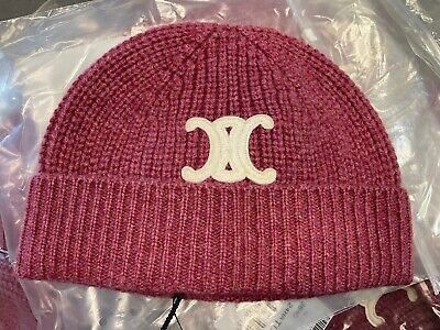 Celine Celine Triomphe Ribbed Beanie Hat Size ONE SIZE - 1 Thumbnail
