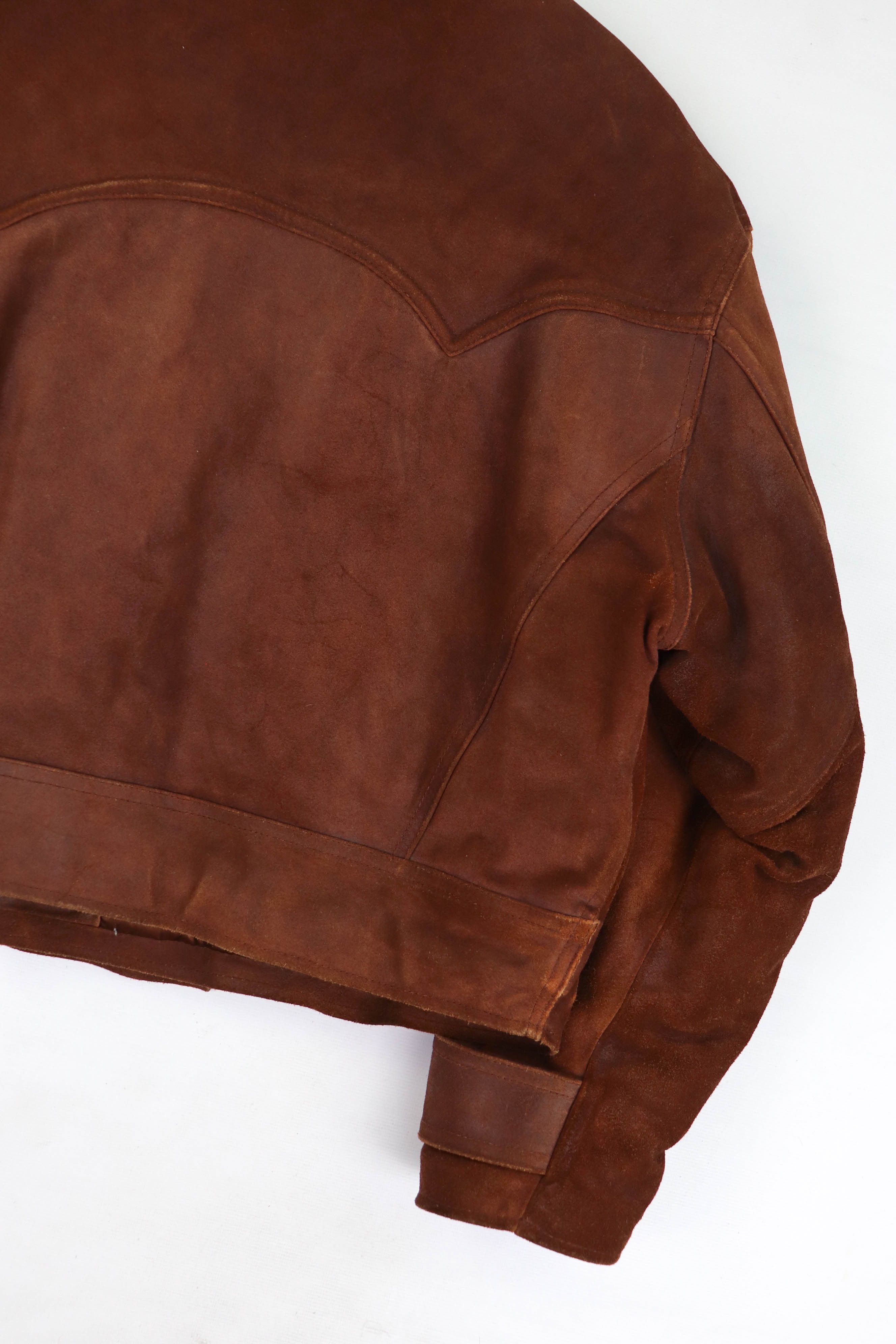 Vintage Vintage Tan Suede Leather Western Double Breast Crop Jacket Size US L / EU 52-54 / 3 - 11 Thumbnail