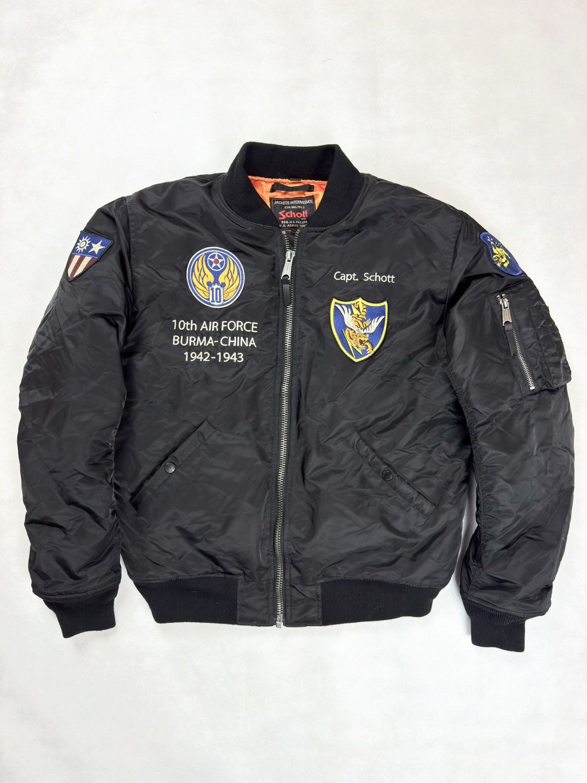 Schott Schott Flying Tenth MA-1 Bomber Jacket Size US M / EU 48-50 / 2 - 2 Thumbnail