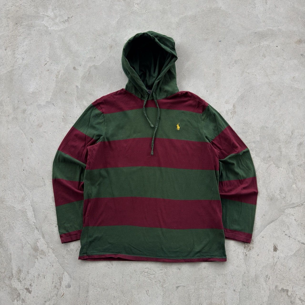 Polo Ralph Lauren Vintage 90s Polo Ralph Lauren Striped Hooded Sweatshirt Size US L / EU 52-54 / 3 - 1 Thumbnail