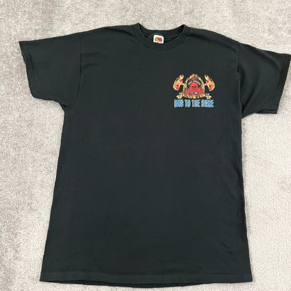 Fruit Of The Loom VTG Firefighter Shirt Mens XL Black Skull Skeleton Fire Hell Raiser Graphic Tee Size US XL / EU 56 / 4 - 3 Thumbnail