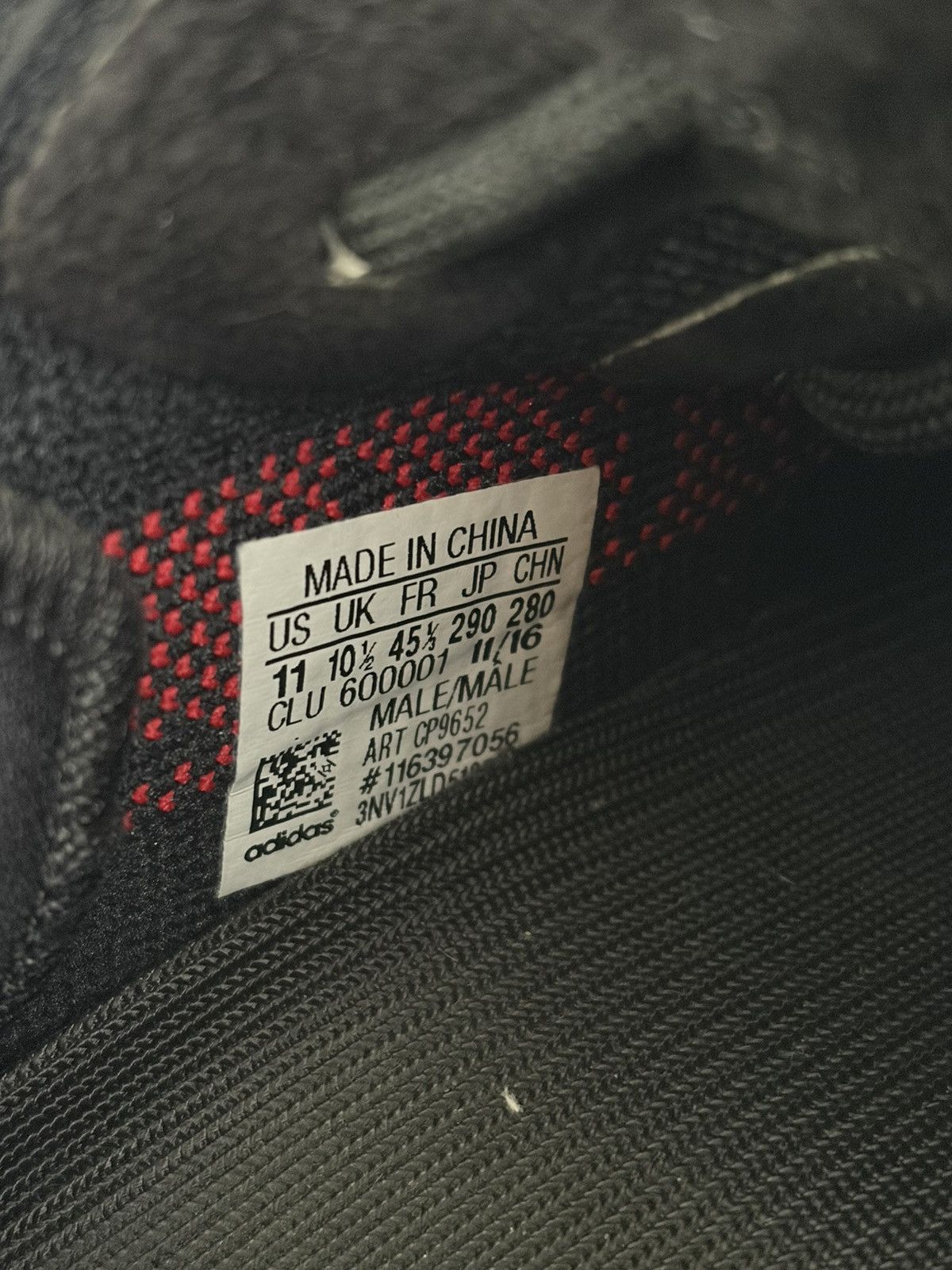 Yeezy Adidas Yeezy V2 Black/Red Bred Size US 11 / EU 44 - 6 Thumbnail