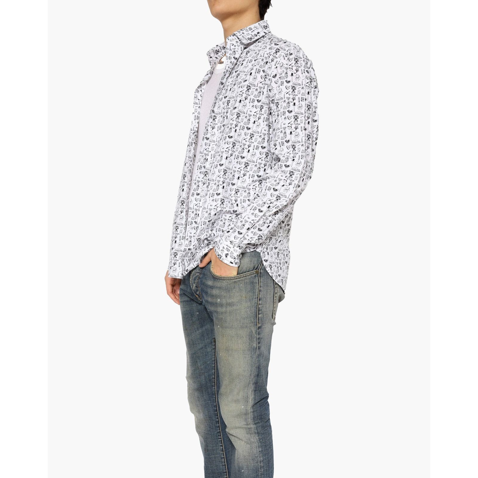 Saint Laurent Paris SS14 Symbol Printed Shirt in Cotton Size US L / EU 52-54 / 3 - 3 Thumbnail