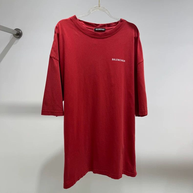 Balenciaga Balenciaga Red Logo Short Sleeve Tee - dmc Size US XL / EU 56 / 4 - 1 Thumbnail
