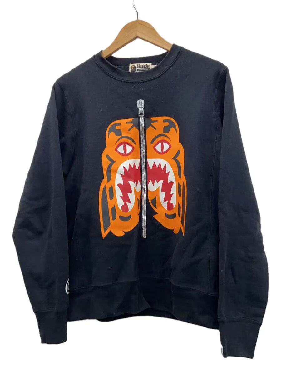 Bape A Bathing Ape Tiger Print Cotton Crew Neck Sweatshirt Black Size US M / EU 48-50 / 2 - 1 Thumbnail