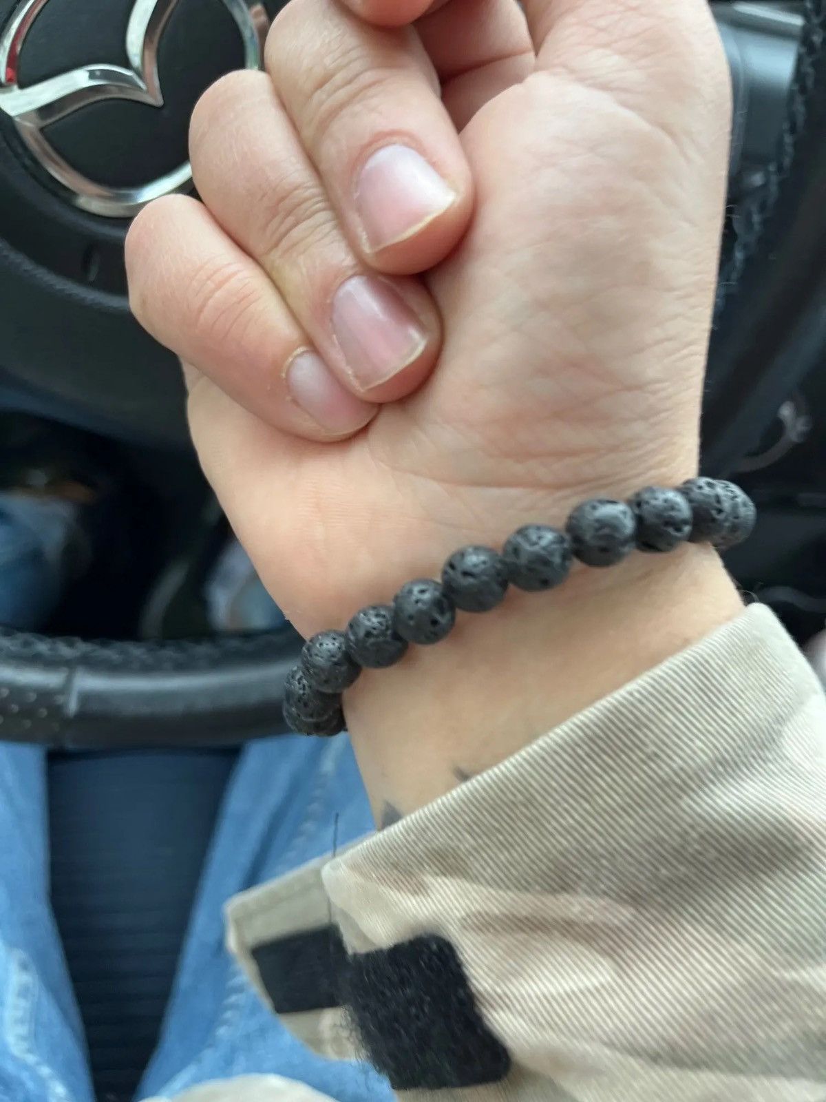 Jewelry Black Eye Skull Hematite Bead Bracelet Size ONE SIZE - 3 Thumbnail