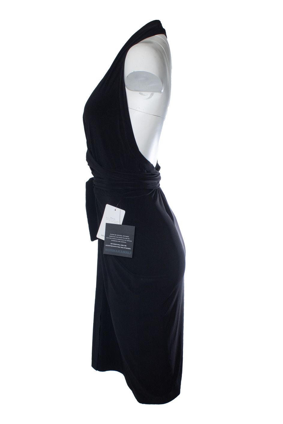 Norma Kamali Norma Kamali, Black halter wrap dress Size L / US 10 / IT 46 - 2 Thumbnail
