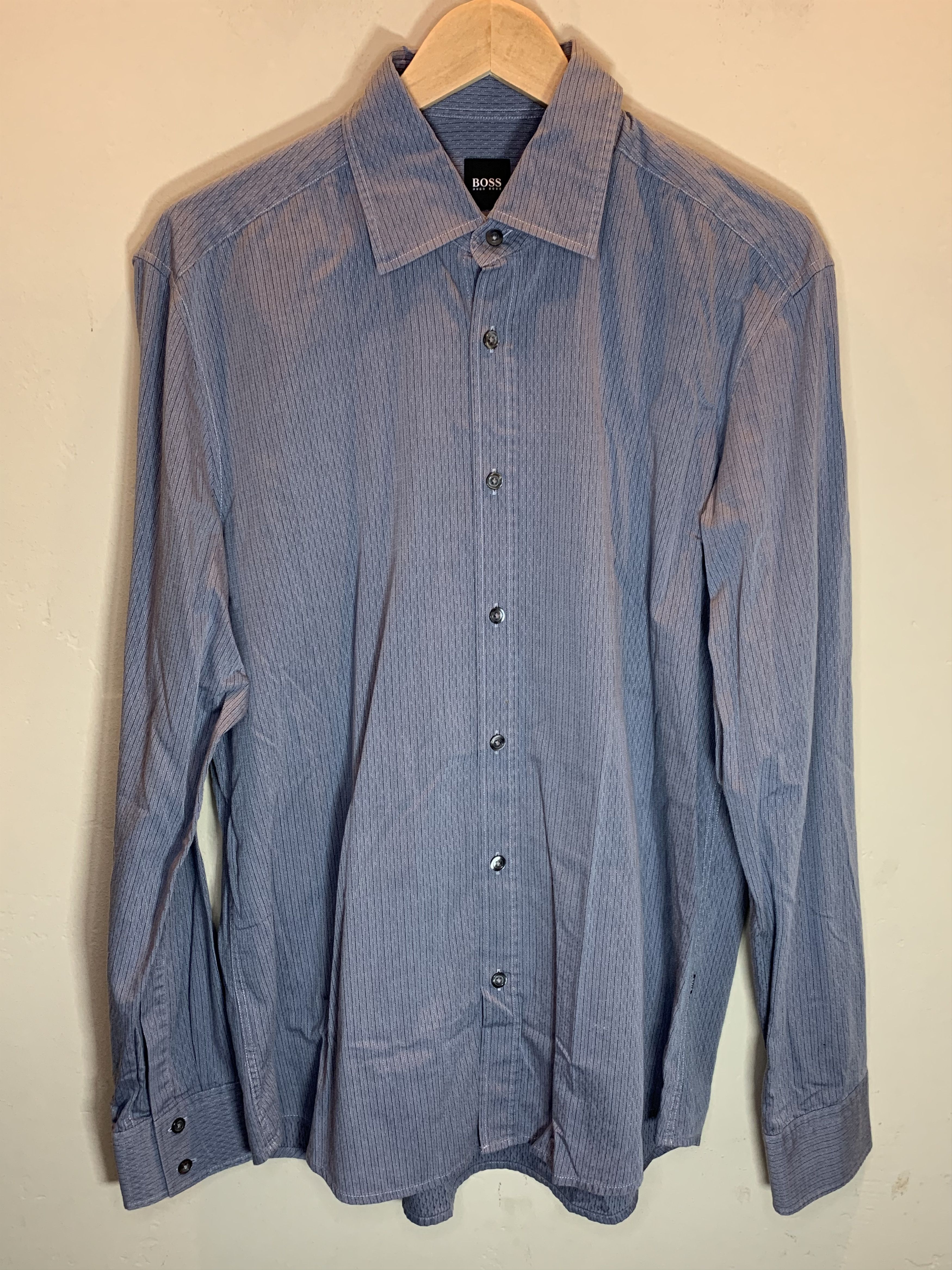 Hugo Boss *RARE* Vintage Hugo Boss Pattern Knit Button-Up Cotton Shirt Size US L / EU 52-54 / 3 - 1 Thumbnail