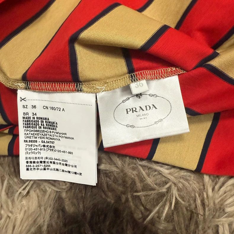 Prada Prada size 36 25 SS red and yellow raglan sleeves striped T Size US M / EU 48-50 / 2 - 3 Thumbnail