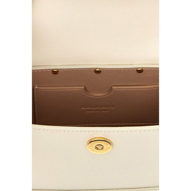 Balmain BALMAIN B-buzz Dynasty Small White Leather Shoulder Bag New Size ONE SIZE - 4 Thumbnail