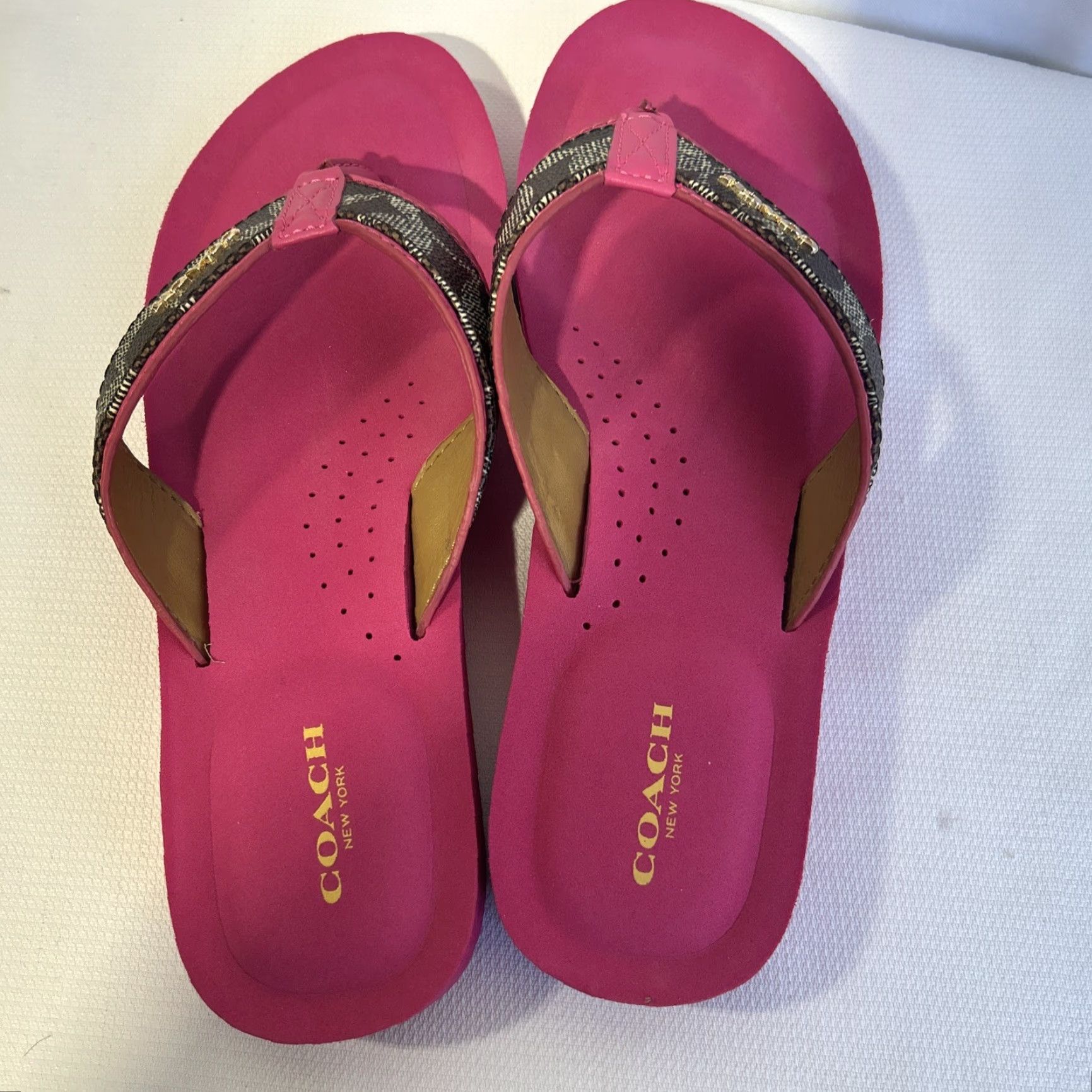 Coach Coach Judy Brown Pink Flip Flops Women’s 9.5 Sandal B Leather Slip On Casual Womens Size US 10 / IT 40 - 5 Thumbnail