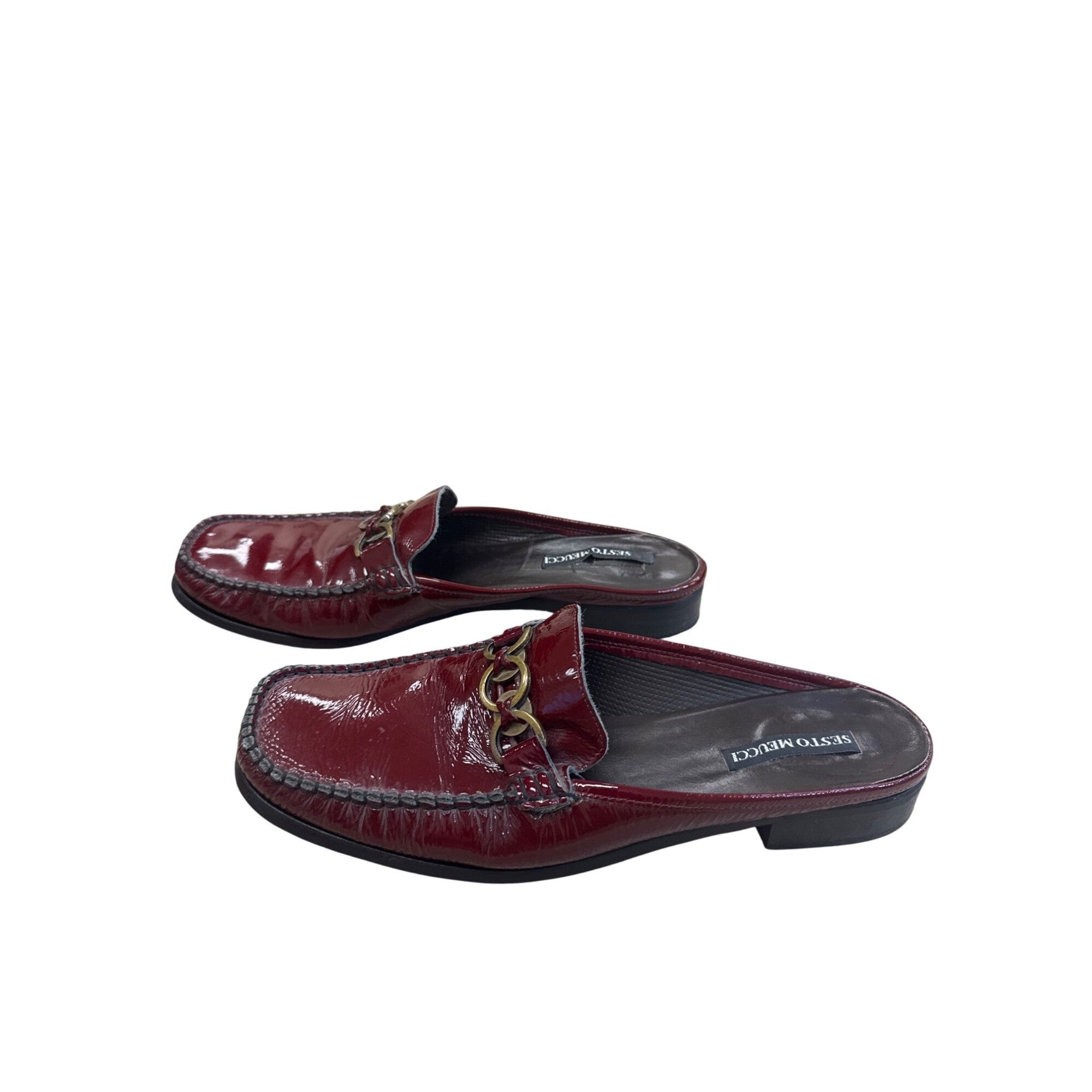 Designer Sesto Meucci Womens Red Patent Leather Slip-On sandals Size Size US 10 / IT 40 - 4 Thumbnail