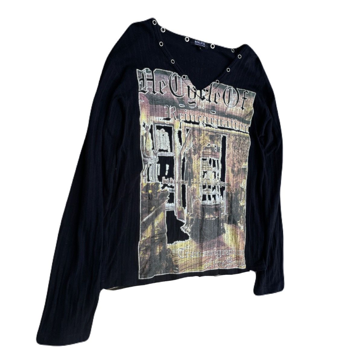 If Six Was Nine 2000s IN THE ATTIC Poem Reincarnation Long Sleeve Tee Vkei Size US S / EU 44-46 / 1 - 3 Thumbnail