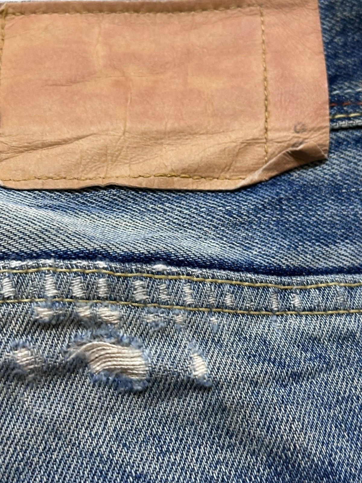 Le Grande Bleu (L.G.B.) Vintage Billvan Mudwash Whiskers Grunge Distressed Denim Size US 31 - 8 Thumbnail