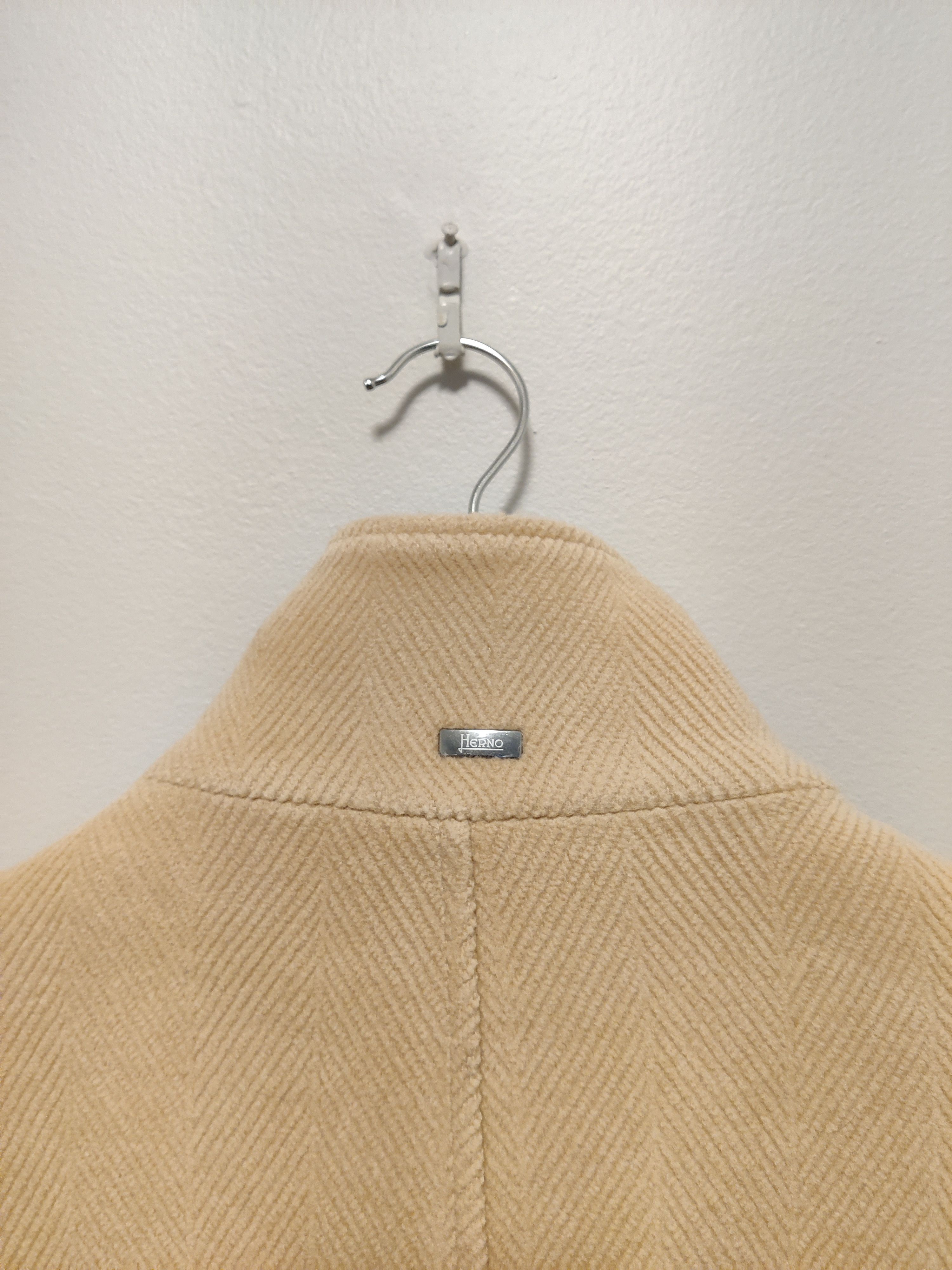 Herno Herno Beige Herringbone Wool Coat - NWT Size US L / EU 52-54 / 3 - 7 Thumbnail