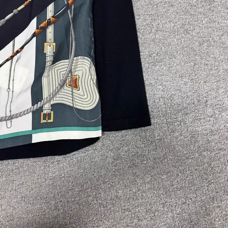 Hermes Hermes Black Base Equestrian Pattern Printed Silk Knit Lon Size XS / US 0-2 / IT 36-38 - 4 Thumbnail