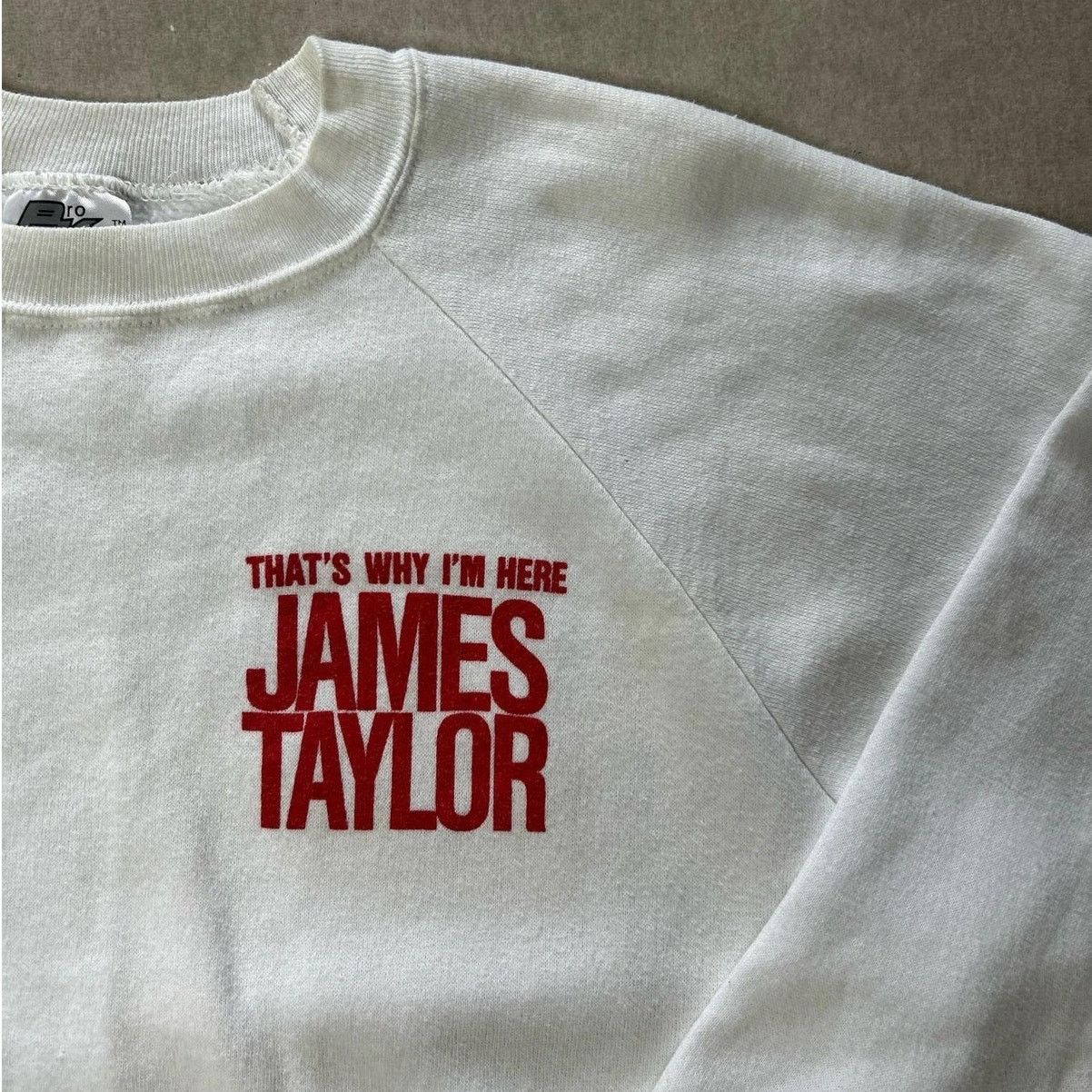 Vintage 90s Vintage James Taylor White Crewneck Size L Size US L / EU 52-54 / 3 - 2 Thumbnail