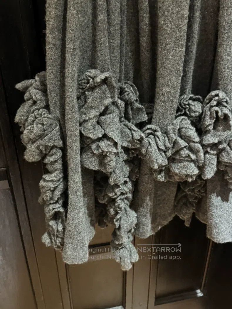 Comme des Garcons Comme Des Garcons size S Felt gray wool vine skirt Size 22" - 4 Thumbnail