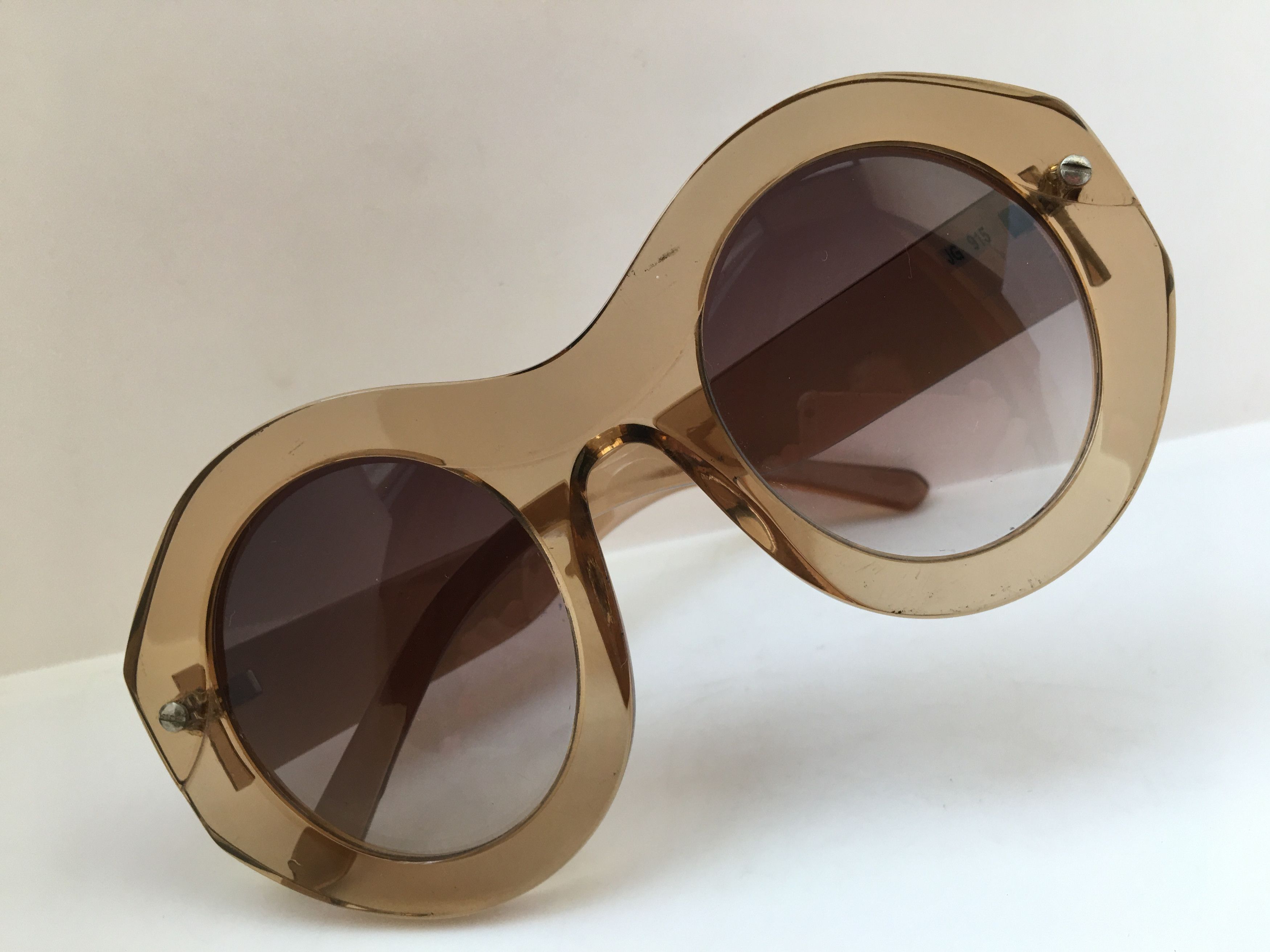 Vintage Vintage Handmade Oversize Round Sunglasses Diva Girls Size ONE SIZE - 5 Thumbnail