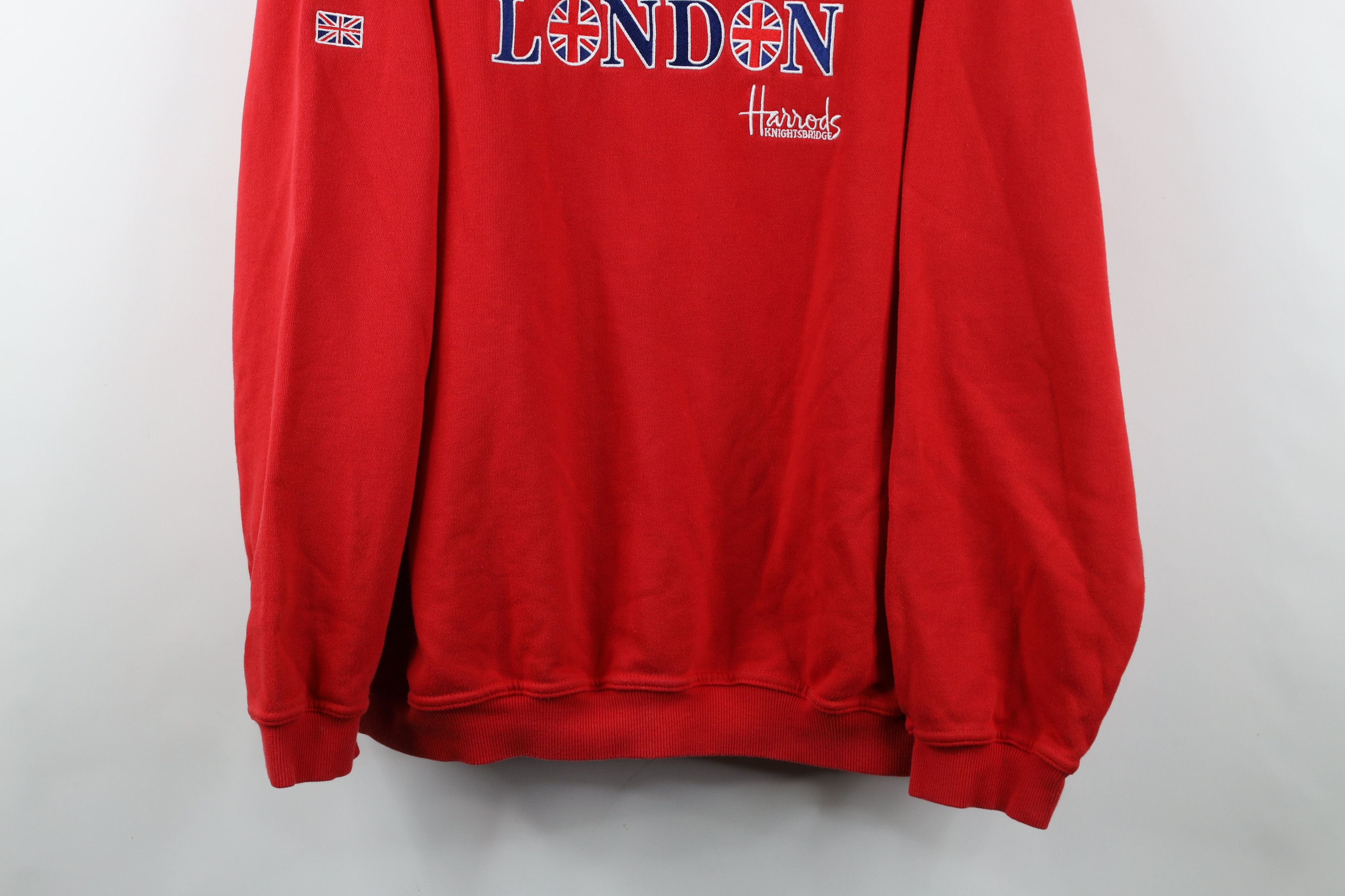 Harrods × Vintage Vintage 90s Harrods Spell Out London Crewneck Sweatshirt Red Size US XL / EU 56 / 4 - 3 Thumbnail