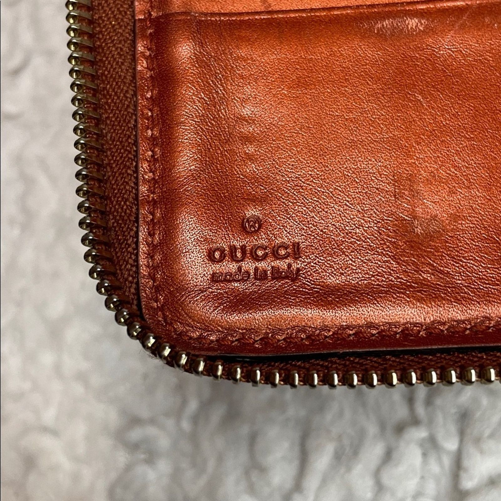 Gucci Gucci Microguccissima Zip Around Wallet Copper Size ONE SIZE - 12 Thumbnail
