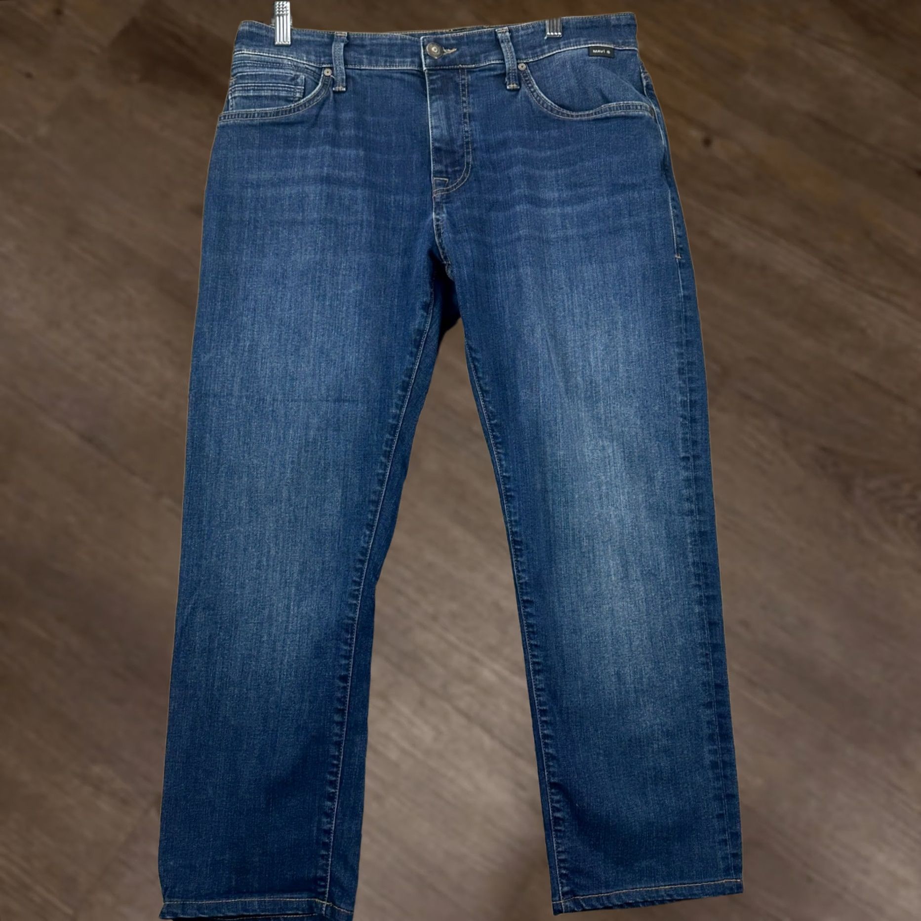 Mavi Mavi Marcus Slim Straight Leg Jeans 34x27 Blue Wash 5-Pocket Denim Cotton Polyester Blend Elastodiene Mens Regular EUC Size US 34 / EU 50 - 1 Thumbnail