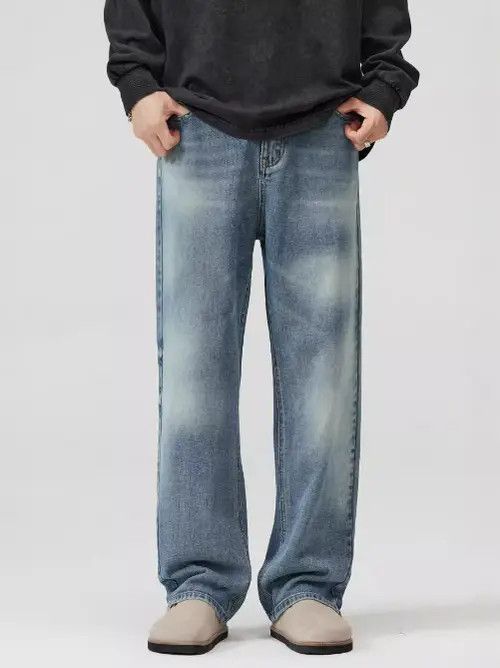 VIBE Blue straight loose washed baggy jeans Size US 32 / EU 48 - 1 Preview