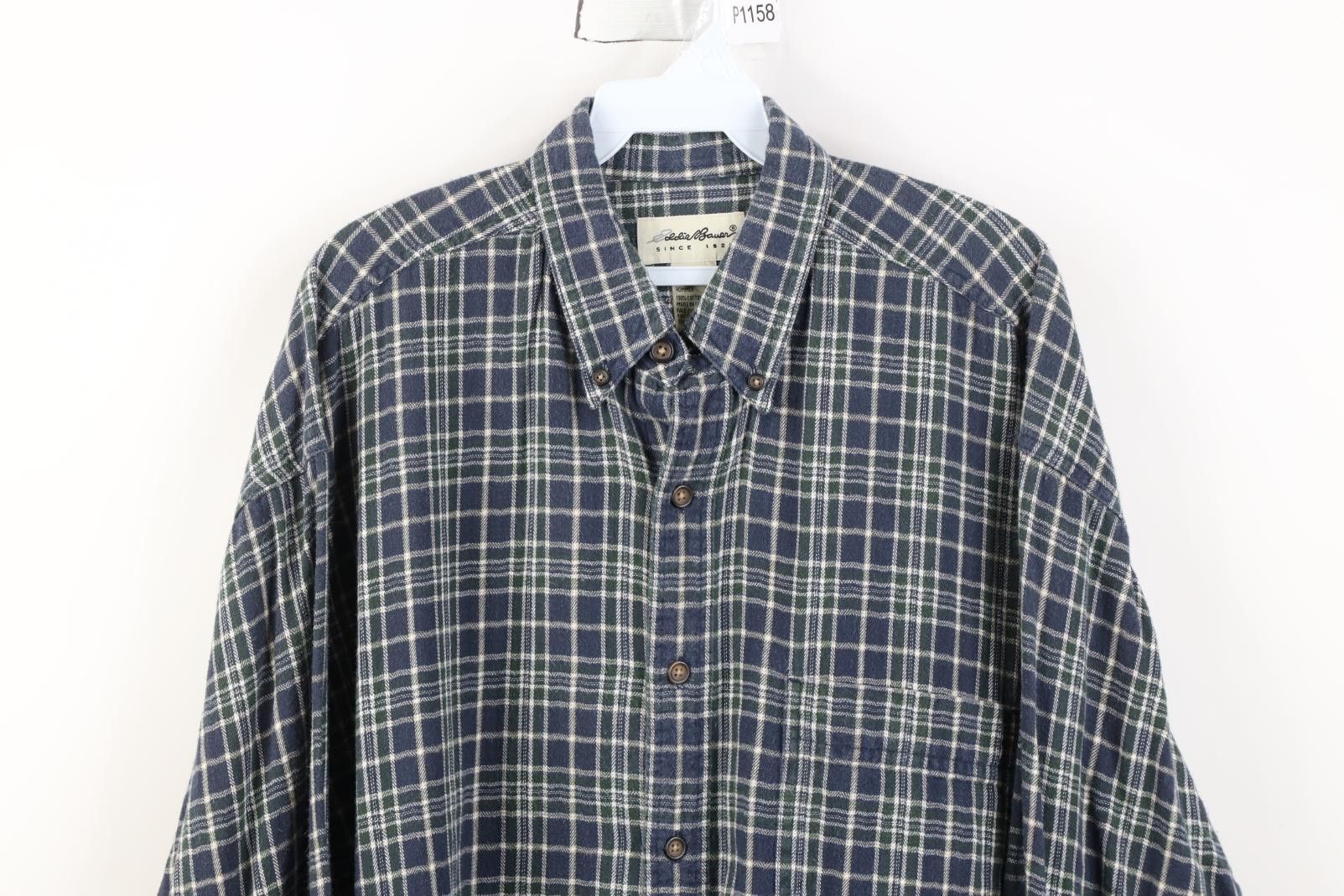 Eddie Bauer Vintage 90s Eddie Bauer Collared Button Down Shirt Plaid Size US XL / EU 56 / 4 - 2 Thumbnail