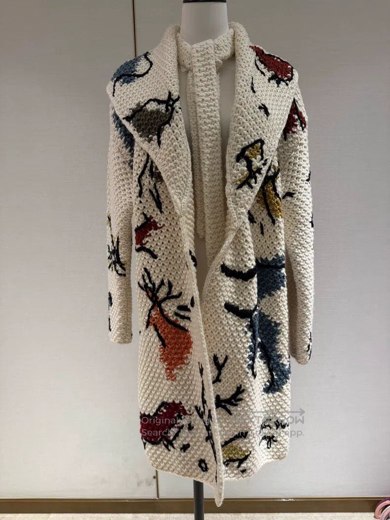Dior Dior Graffiti wool cardigan coat Size S / US 4 / IT 40 - 1 Thumbnail
