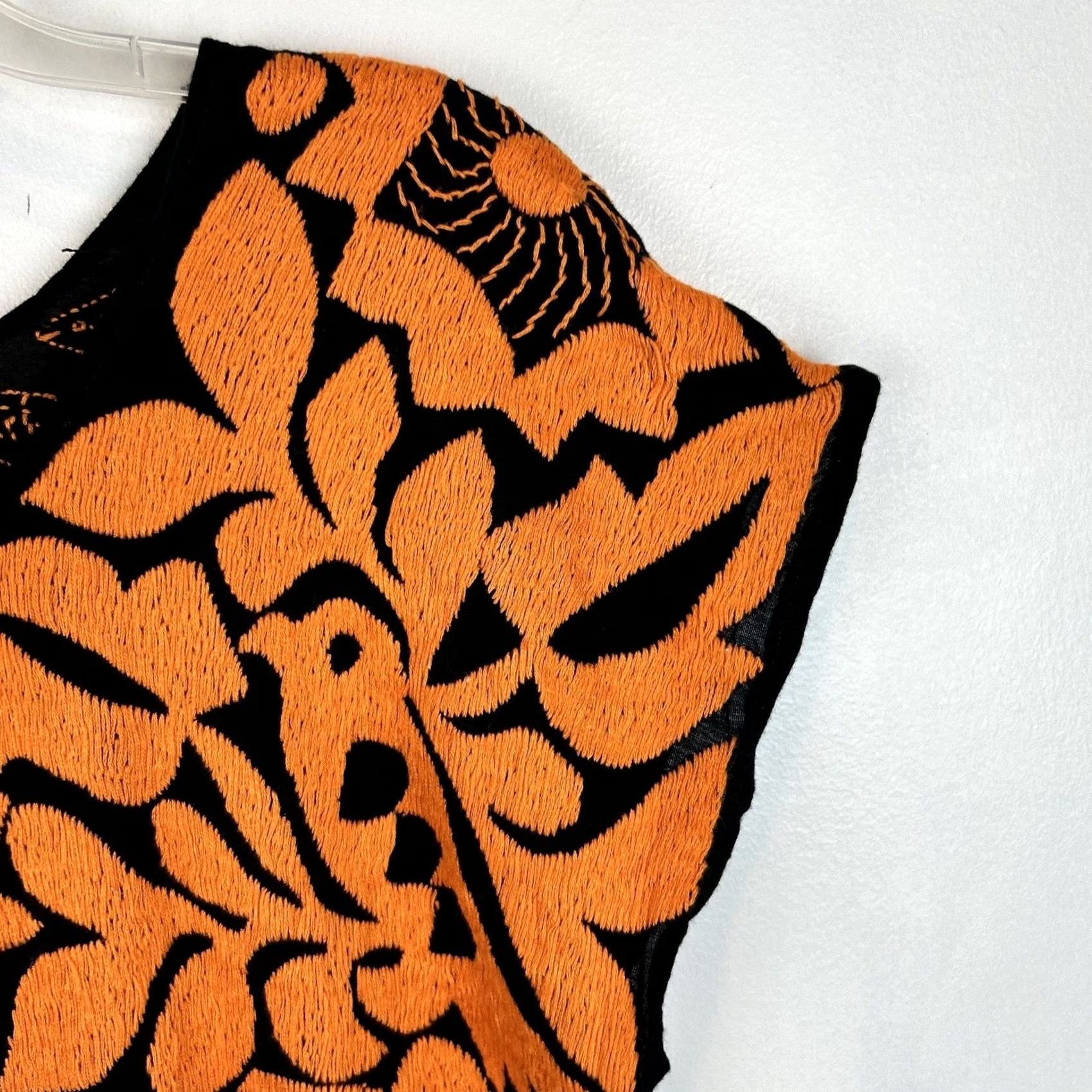 Vintage VINTAGE Mexican Embroidered Top Woman M Blouse Orange Floral Bird Read Size M / US 6-8 / IT 42-44 - 6 Thumbnail