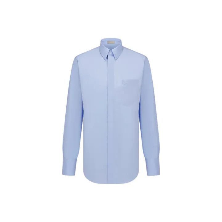 Dior Dior Dior SS23 Blue Logo Embroidered Shirt 0079-2507 Size US M / EU 48-50 / 2 - 1 Thumbnail