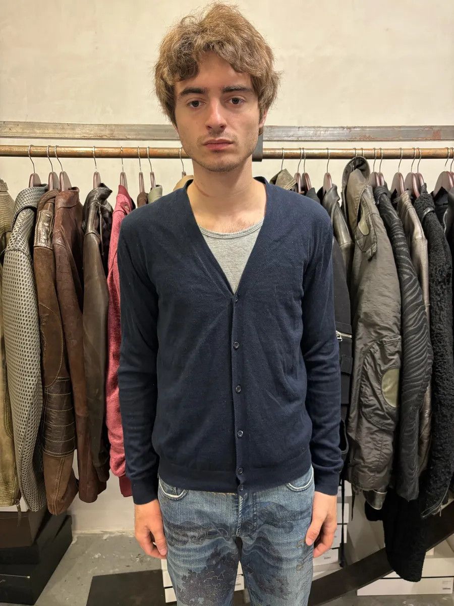 Designer × Prada × Vintage Prada Navy Minimalist Cardigan Sweater Size US S / EU 44-46 / 1 - 1 Thumbnail