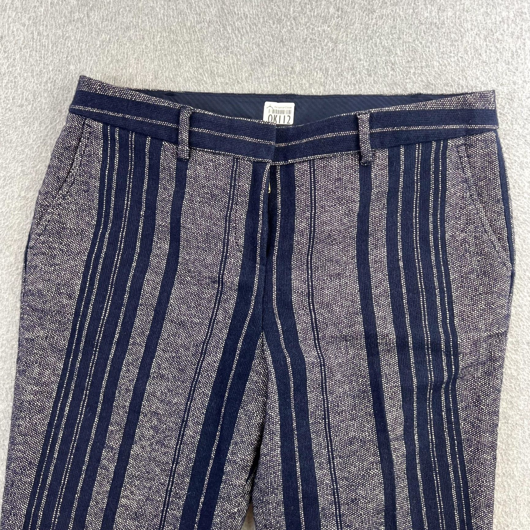 Tory Burch Tory Burch Pants Womens 8 Navy Blue Striped Tailored Trouser Dressy Work Pants Size 30" / US 8 / IT 44 - 5 Thumbnail