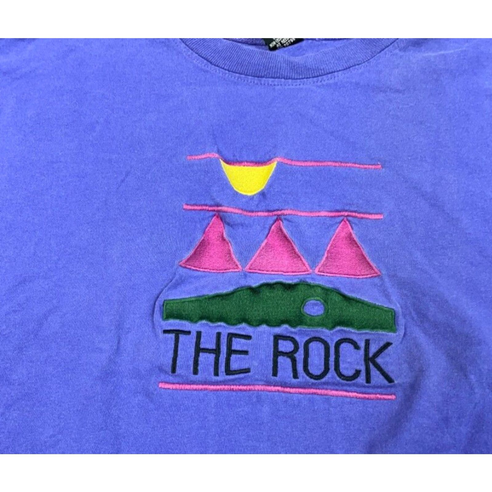 Vintage VTG 90s The Rock Purple Embroidered T-Shirt Adult Large USA Made Desert Shirt Mens Large Purple Embroidered Cotton Size US L / EU 52-54 / 3 - 6 Thumbnail