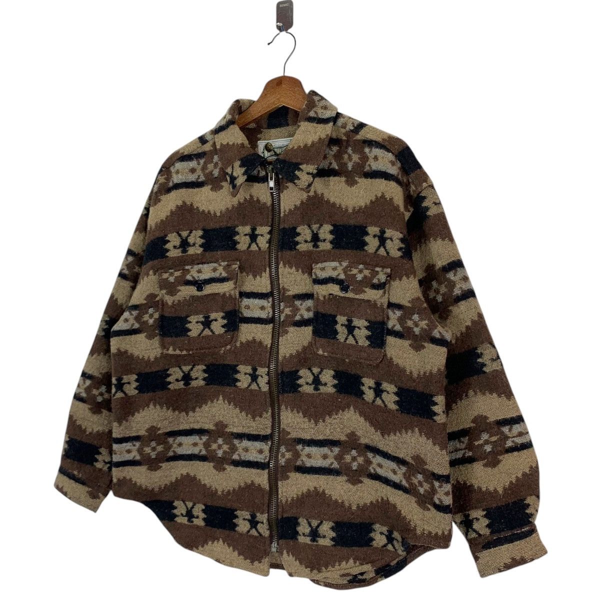 Aztech Mountain × Native × Vintage VINTAGE HYPE SPORTSWEAR NATIVE AMERICAN WOOL JACKET Size US M / EU 48-50 / 2 - 2 Thumbnail
