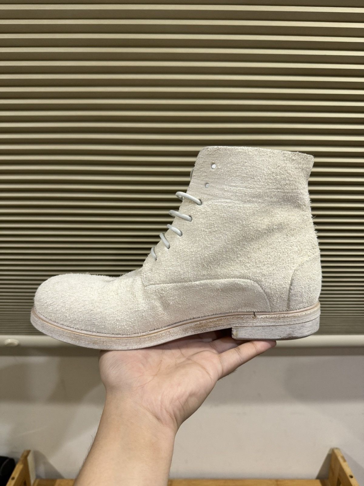 Marsell Marsell Zucca Media Lace-Up Boots Reverse White Leather 38 Size US 5.5 / EU 38 - 10 Thumbnail