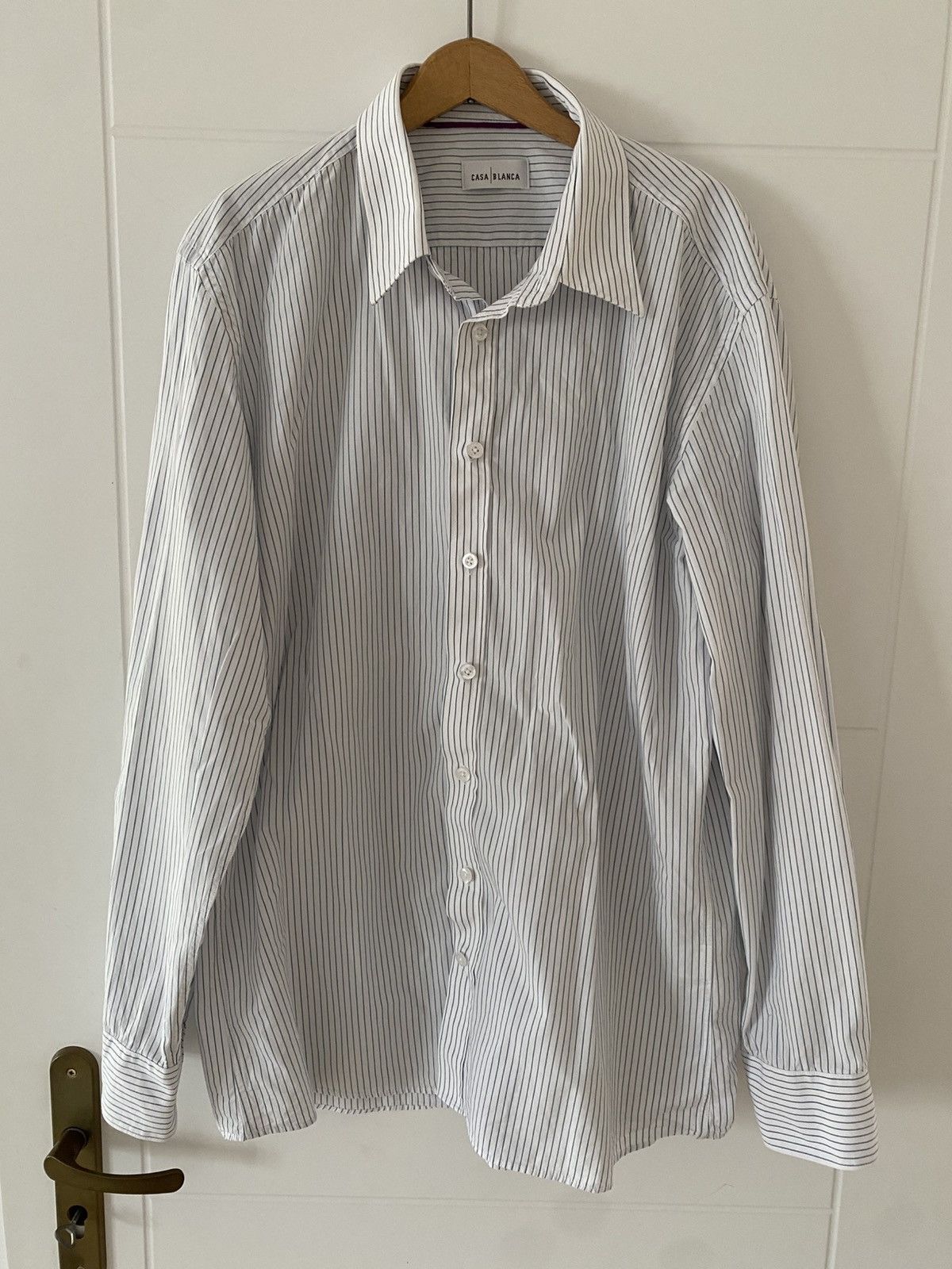 Casablanca White shirt striped blue Casablanca size 44 Vintage designer Size US XL / EU 56 / 4 - 2 Thumbnail