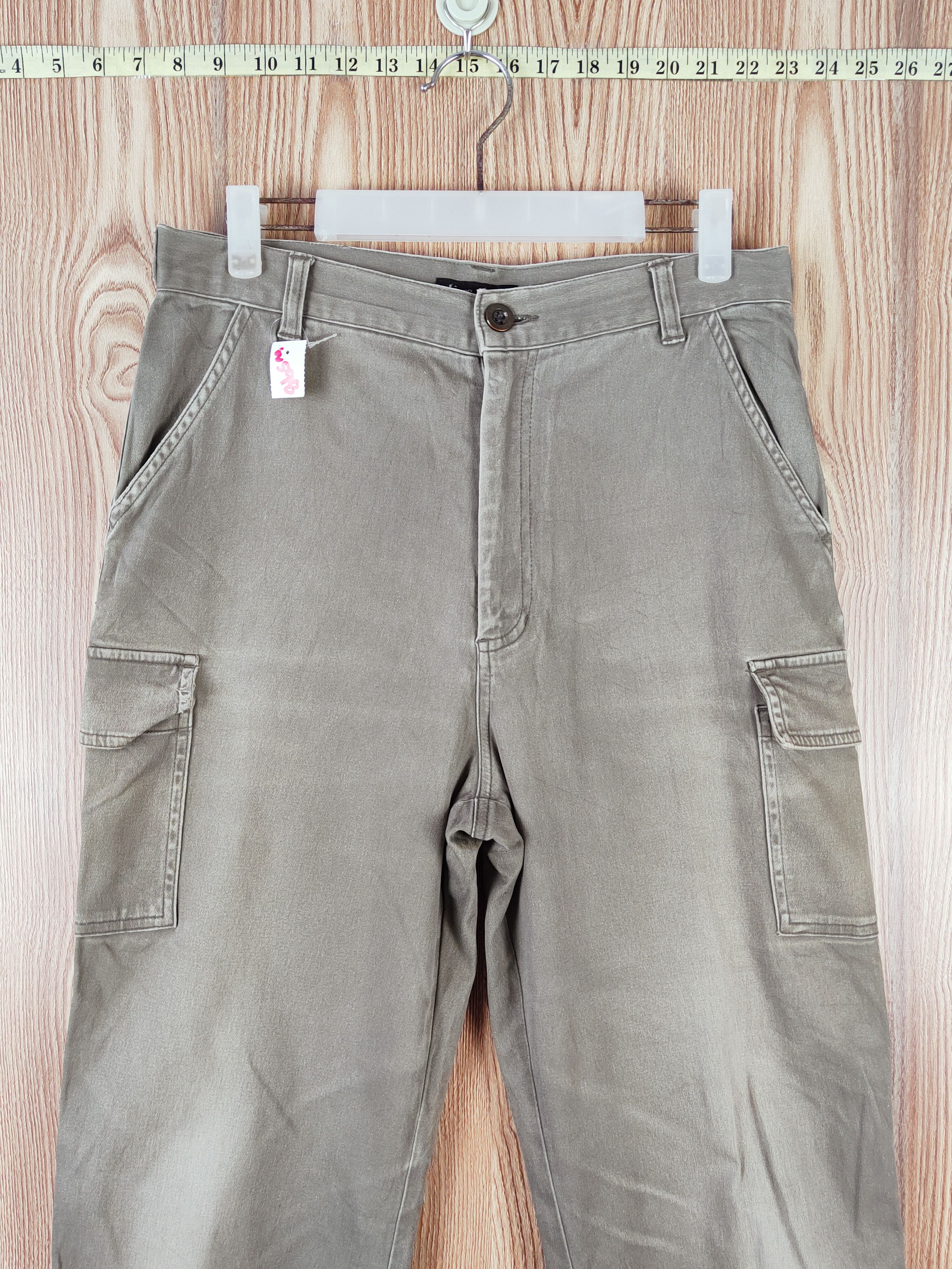 Japanese Brand Livre Claire Green Faded Multipocket Cargo Pants #W98 Size US 31 - 2 Thumbnail