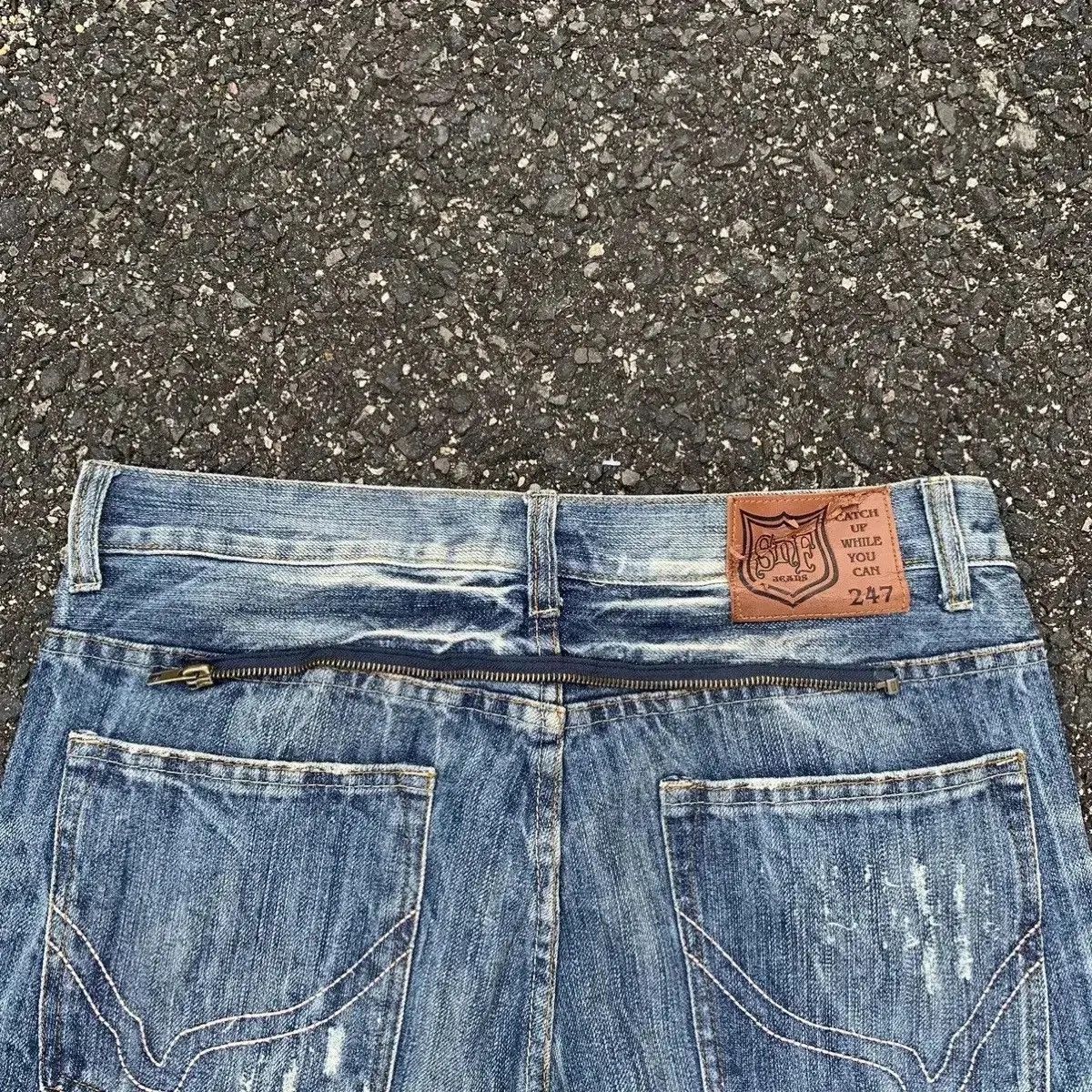 Japanese Brand Snuff Jeans W32 L33 Storm Fading Denim Pants Nice Design Size US 32 / EU 48 - 14 Thumbnail