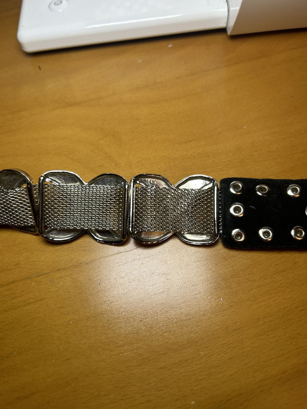 Vintage Vintage Nanni genuine leather “xxx” studded chainmail belt Size ONE SIZE - 7 Thumbnail