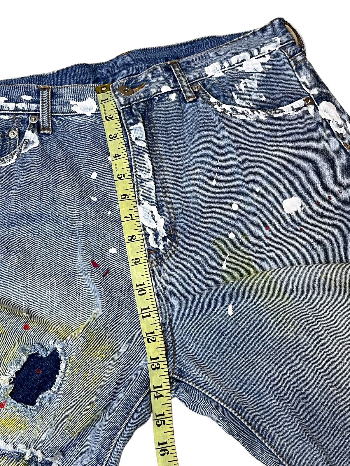 Japanese Brand BAGGY🔥🔥GALLIS ADDICTION COLOURFULL PAINT WIDE JEANS Size US 33 - 19 Thumbnail