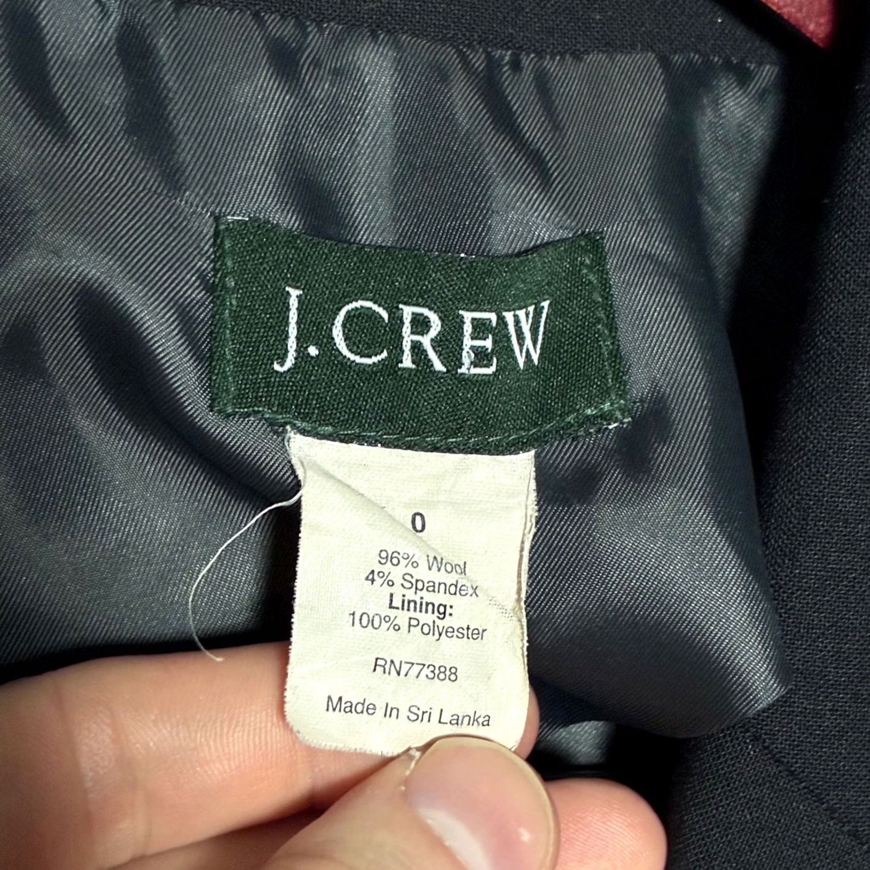J.Crew J.Crew Women's Black Blazer Jacket Wool Blend Two Button 0 Size XS / US 0-2 / IT 36-38 - 7 Thumbnail