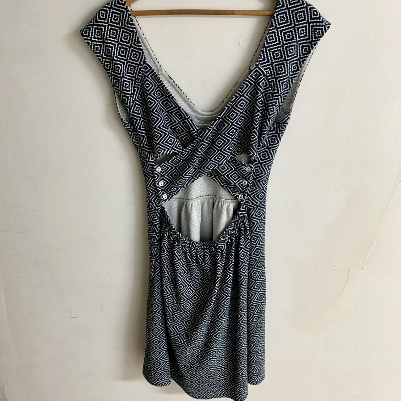 Anthropologie Anthropologie Geometric Stripe Halter Dress Size 12 Pockets Blue White Womens Size XL / US 12-14 / IT 48-50 - 2 Thumbnail