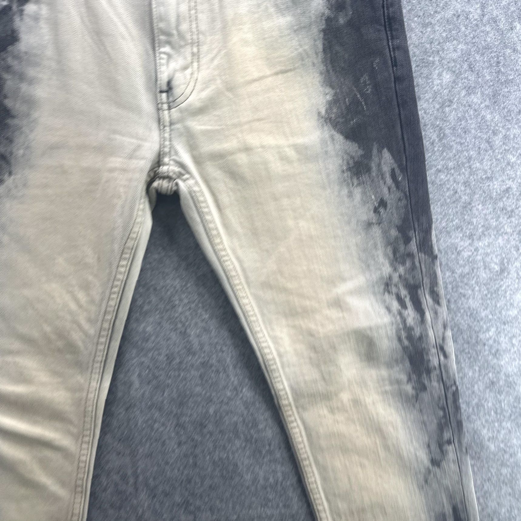Denime BLK DNM Jeans Mens Gray Bleach Wash Slim Tapered Denim Pants Streetwear Size US 33 - 6 Thumbnail