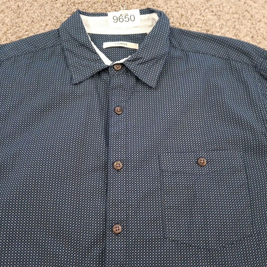 Vintage Campia Moda Shirt Mens Large Blue Geometric Long Sleeve Button Up Cotton Size US L / EU 52-54 / 3 - 3 Thumbnail