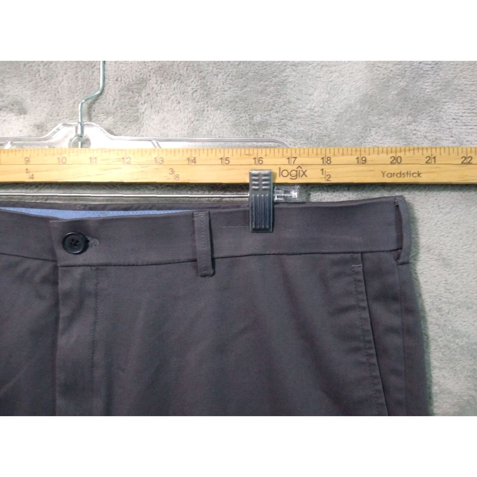 Haggar Haggar Pants Mens 40x32 Gray Premium Khaki No Iron Straight Fit Flat Front Pants Mens Regular Gray City Preppy Size US 40 / EU 56 - 3 Thumbnail