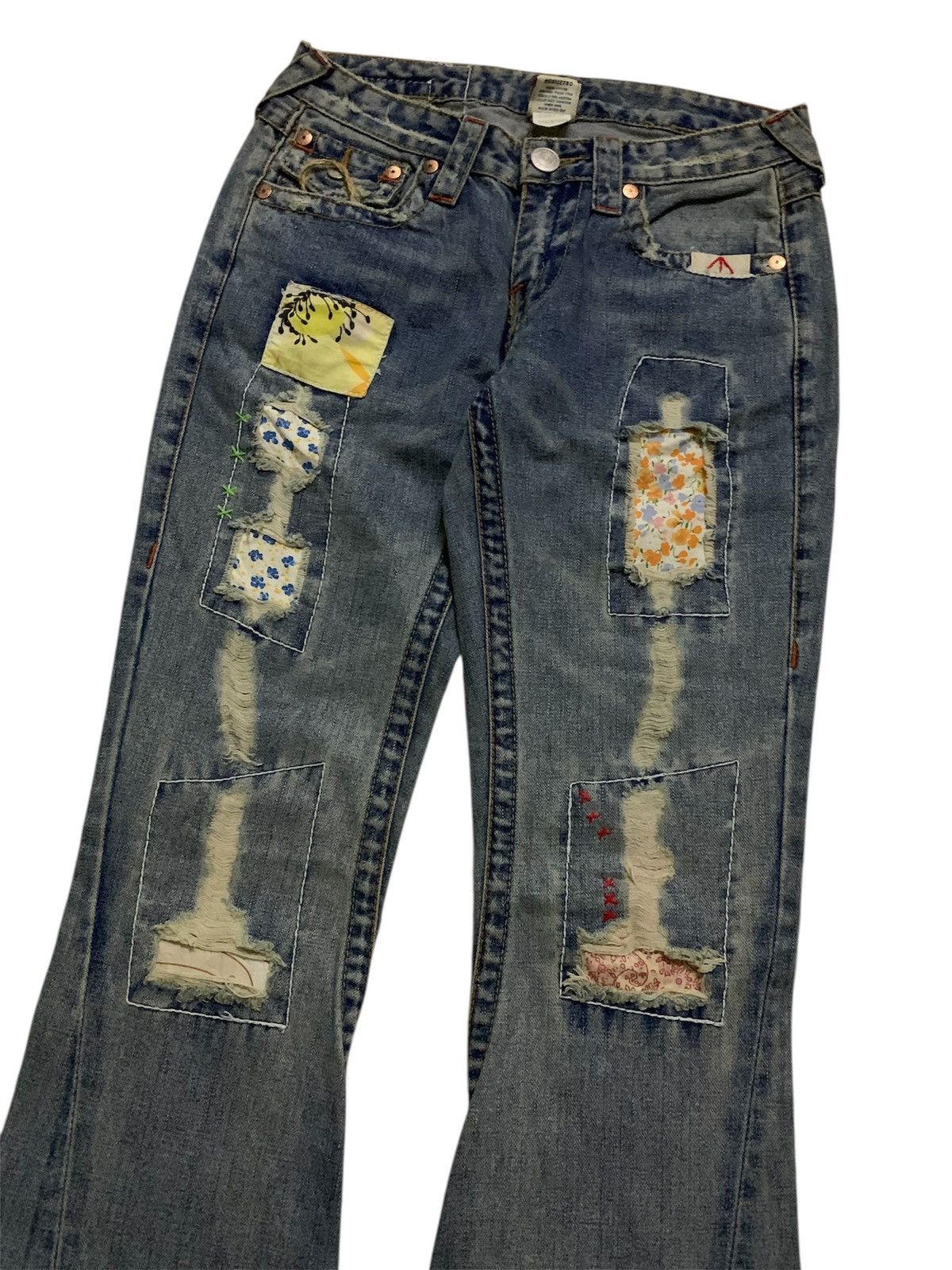 Japanese Brand Japanese Flare Patchwork Denim Size 27" / US 4 / IT 40 - 2 Thumbnail