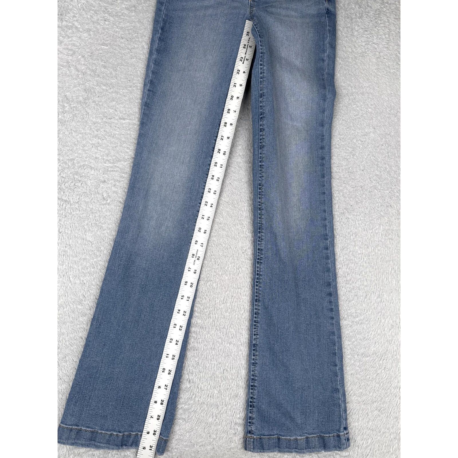 Vintage No Boundaries Jeans Womens High Rise Bootcut Juniors Light Wash Stretch 22x31 Size 25" / US 0 / IT 36 - 7 Thumbnail